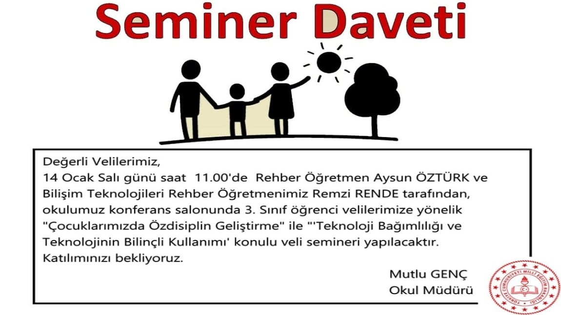 ÖZ DİSİPLİN GELİŞTİRME VE TEKNOLOJİ BAĞIMLILIĞI SEMİNERİ